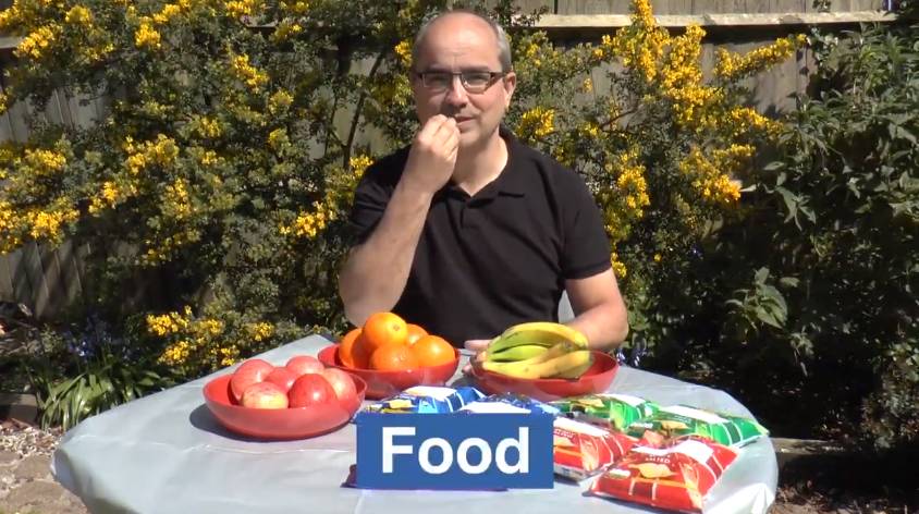 Watch th 'Learn how to sign food items using BSL' video on YouTube